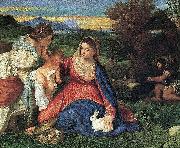 TIZIANO Vecellio Madonna with Rabbit oil painting